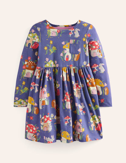 Long-Sleeved Fun Jersey Dress -Starboard Toadstool Village