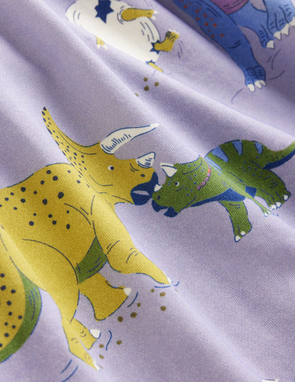 Loopback Sweatshirt Dress-Lilac Dino Family