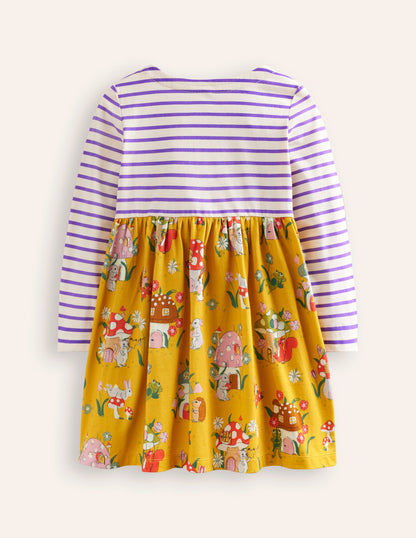 Hotchpotch Jersey Dress -Honeycomb Toadstool Village