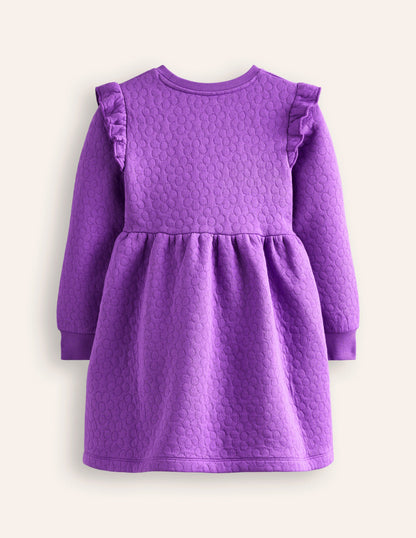 Flower Jacquard Sweat Dress-Purple Topaz