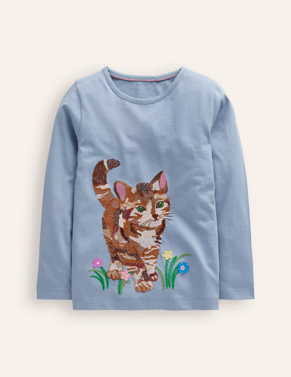 Superstitch T-Shirt-French Blue Cat