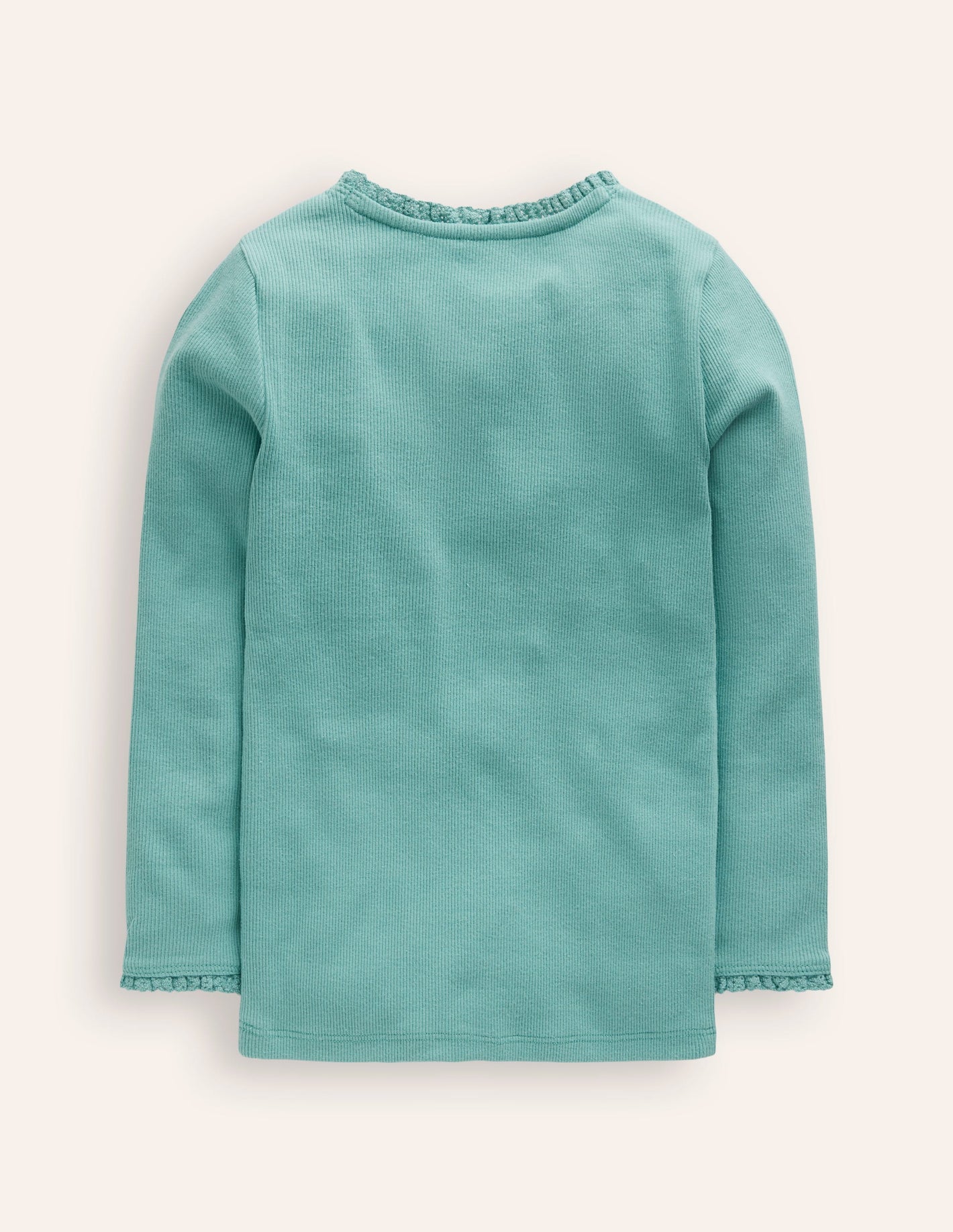 Ribbed Long Sleeve T-Shirt-Brook Blue