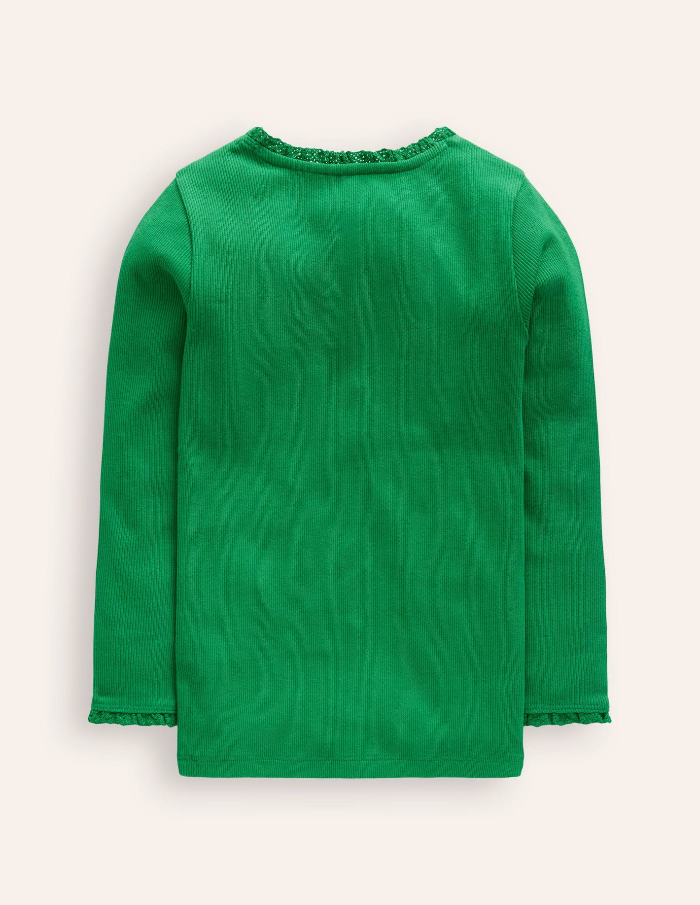 Ribbed Long Sleeve T-Shirt-Shady Green