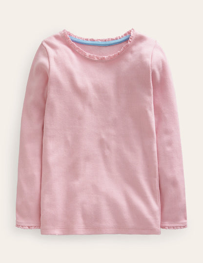 Ribbed Long Sleeve T-Shirt-French Pink