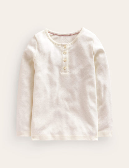 Henley Pointelle Top-Ivory