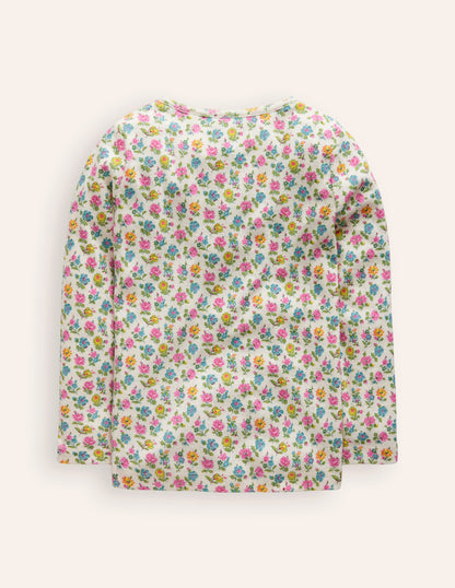 Henley Pointelle Top-Multi Tiny Floral