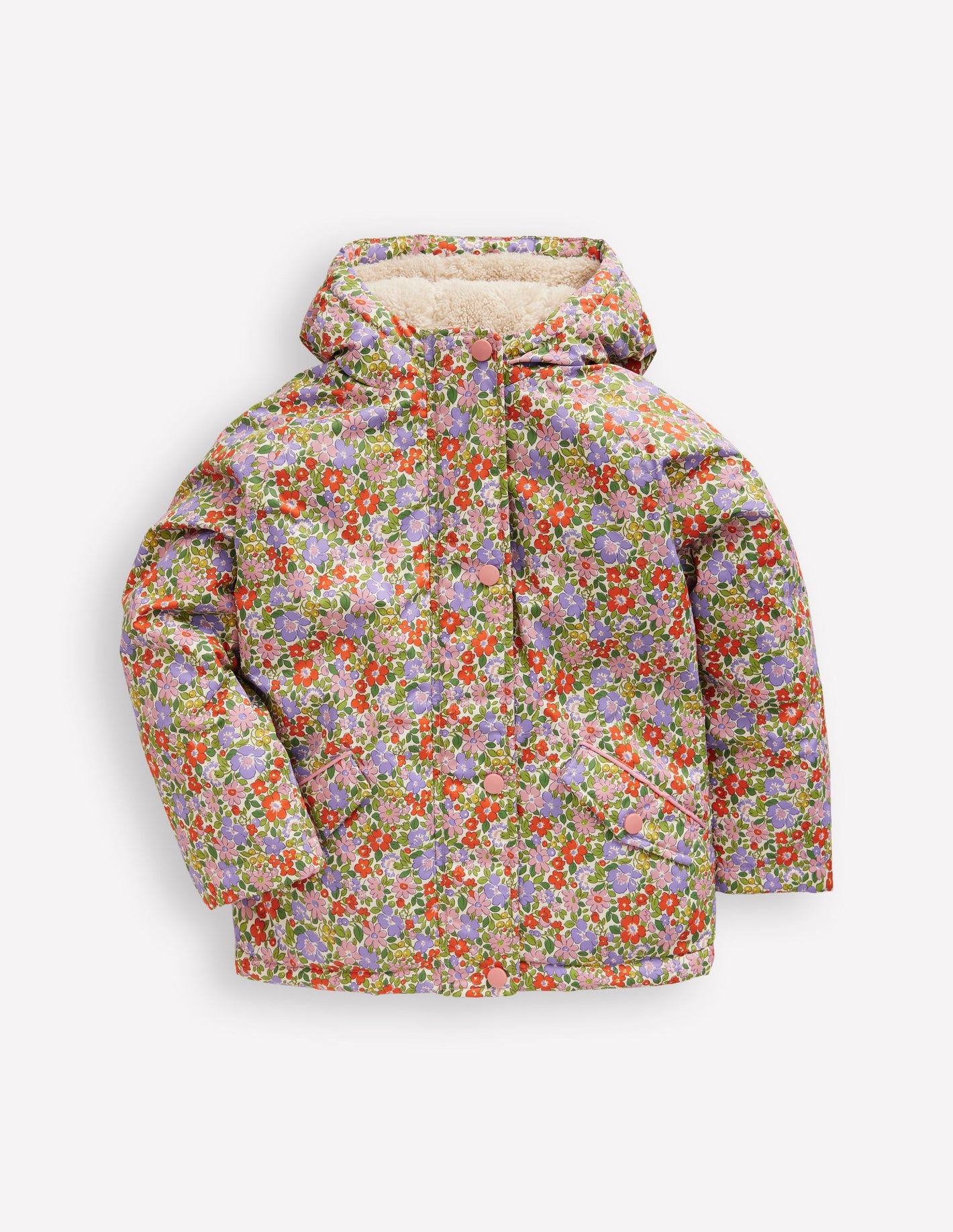 Sherpa Lined Anorak -Aster Purple Flowerbed