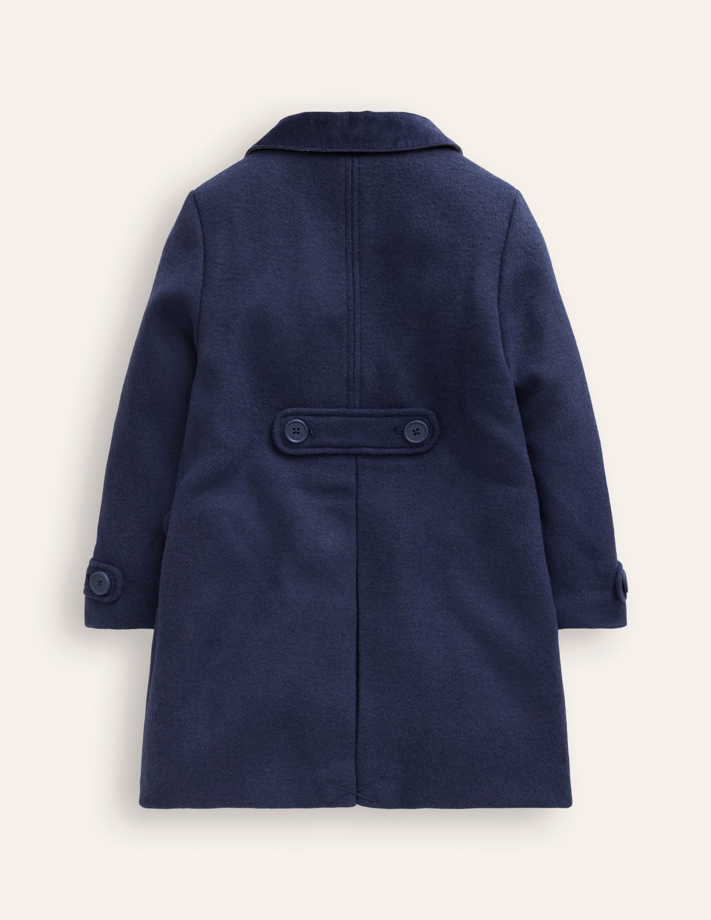 Wonderful Wool Blended Coat-College Navy Embroidery