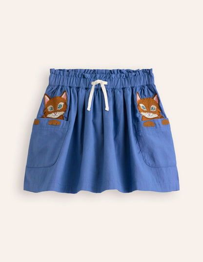 Superstitch Pocket Skirt-Bluejay Kittens