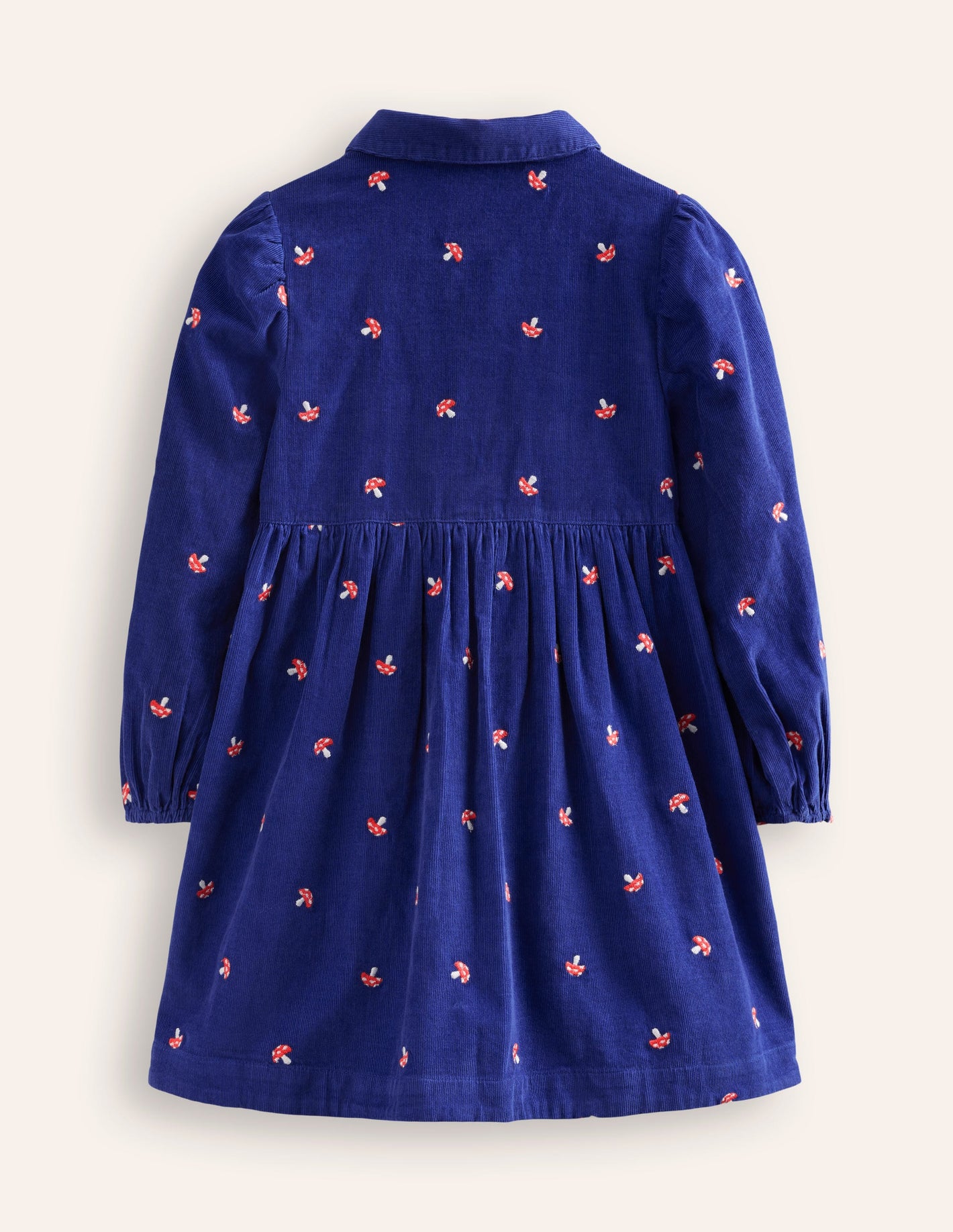 Aubrey Puff Sleeve Shirt Dress -Sapphire Toadstool Embroidery