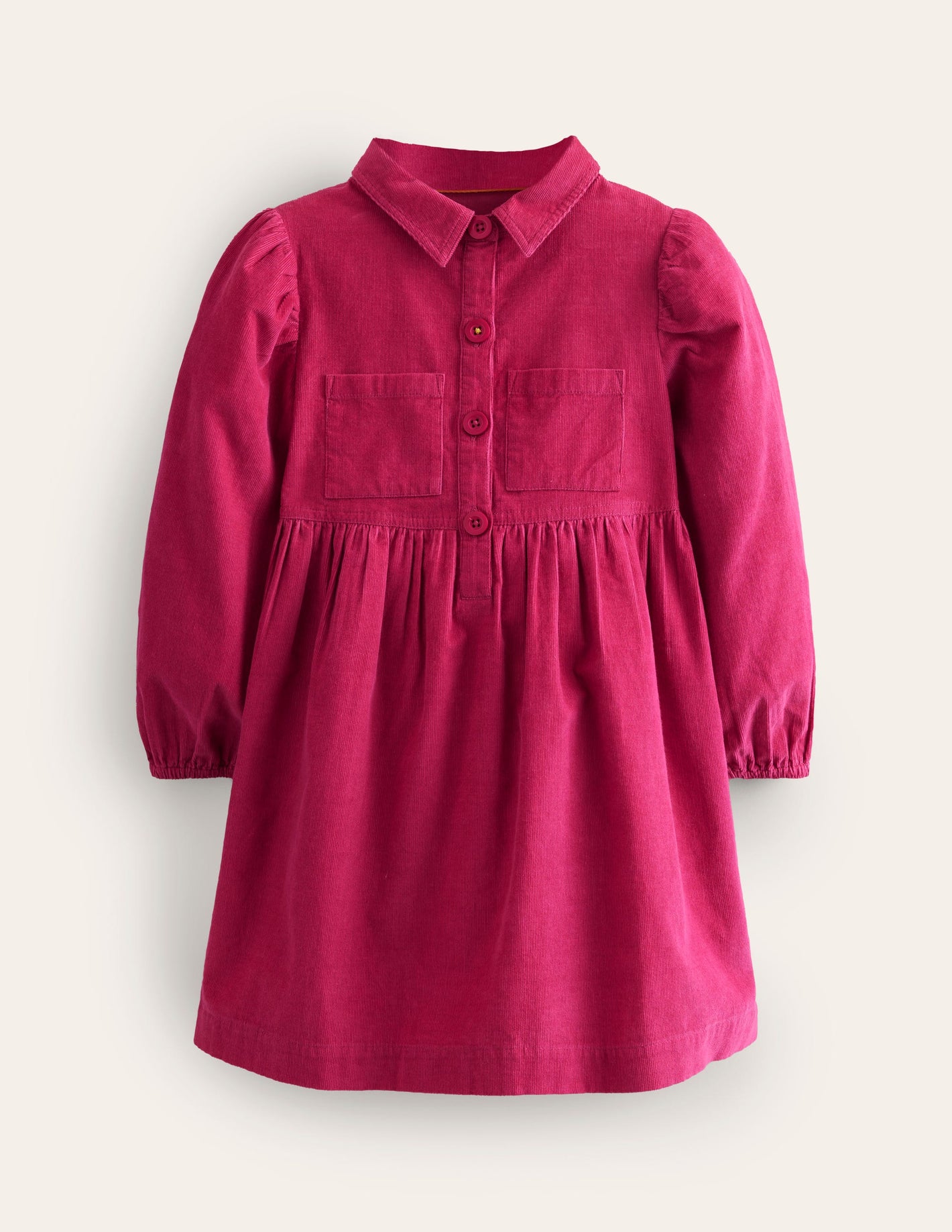 Aubrey Puff Sleeve Shirt Dress -Cherry Jam