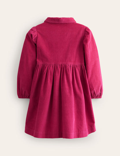 Aubrey Puff Sleeve Shirt Dress -Cherry Jam