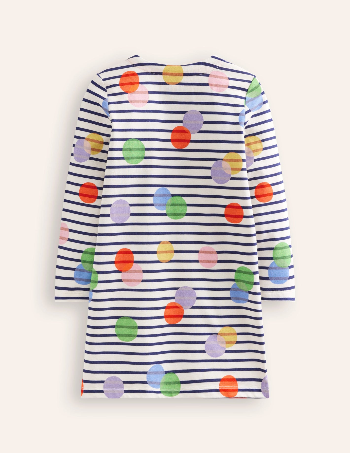 Fun Breton Dress-Multi Spot Stripe