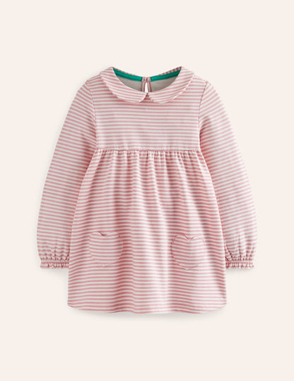 Collared Tunic-Vintage Pink/ Oatmeal Stripe