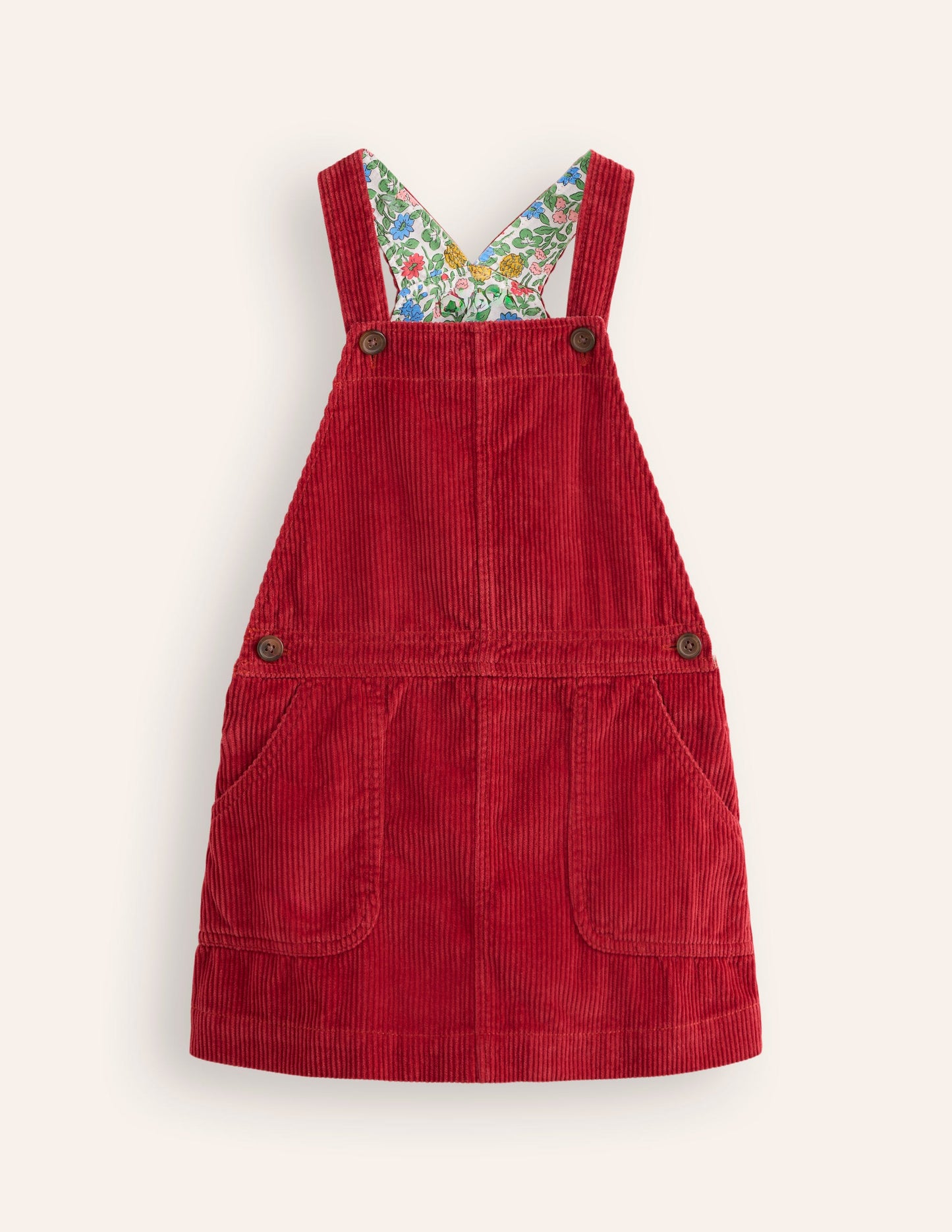 Dungaree Dress-Conker Brown Cord