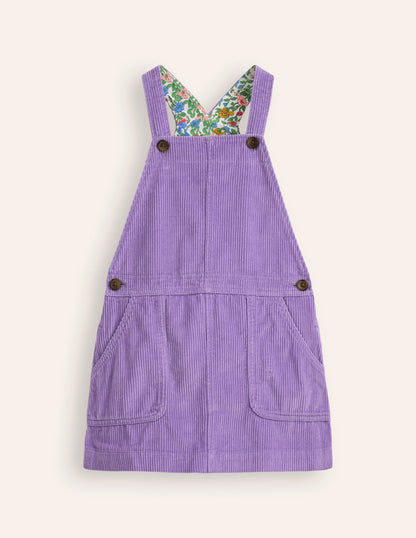 Dungaree Dress-Aster Purple Cord