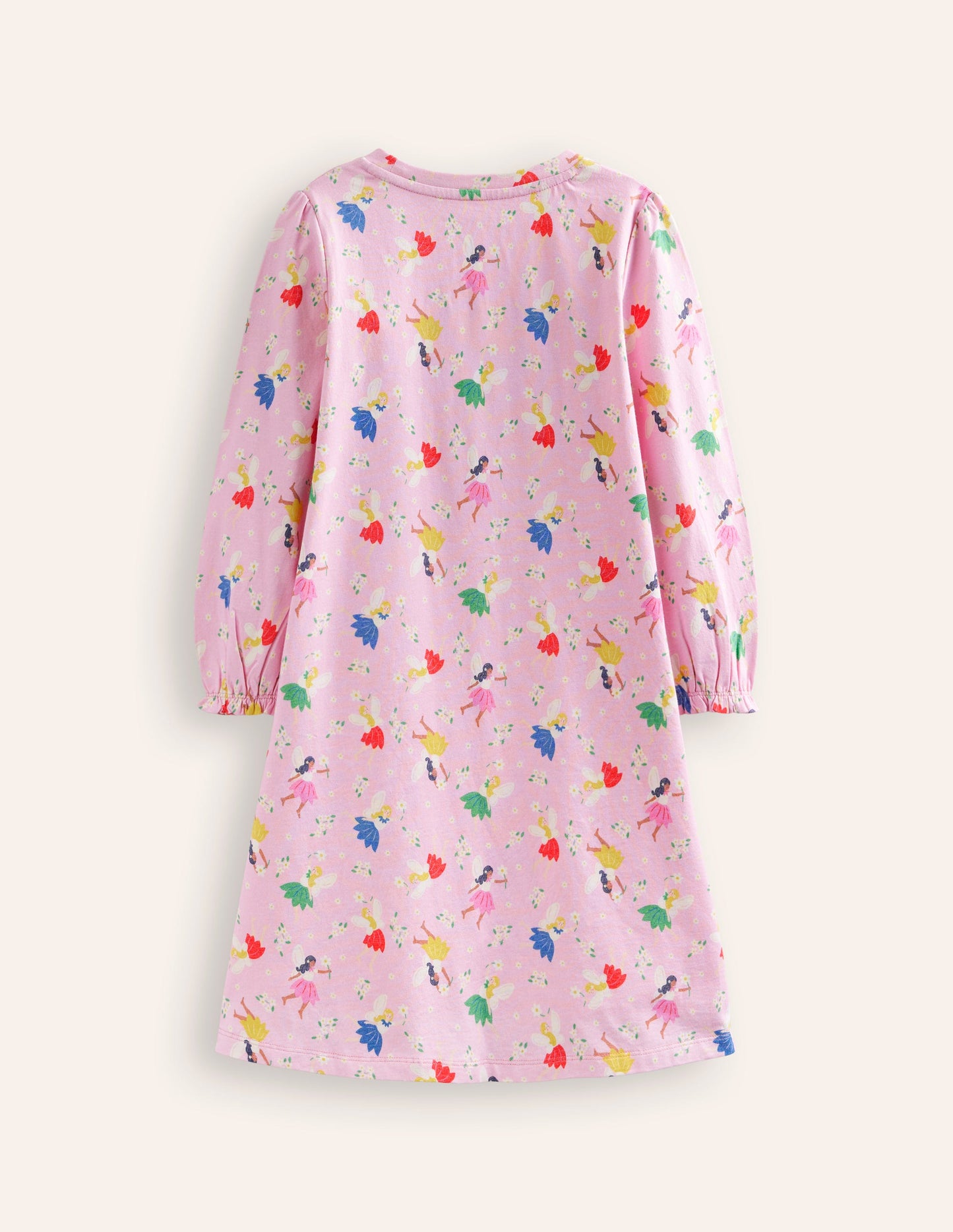 Printed Long-sleeved Nightie-Boto Pink Fairies