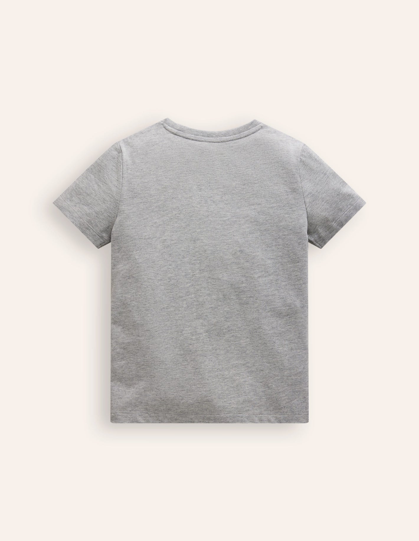 Appliqué Motif T-shirt-Grey Marl