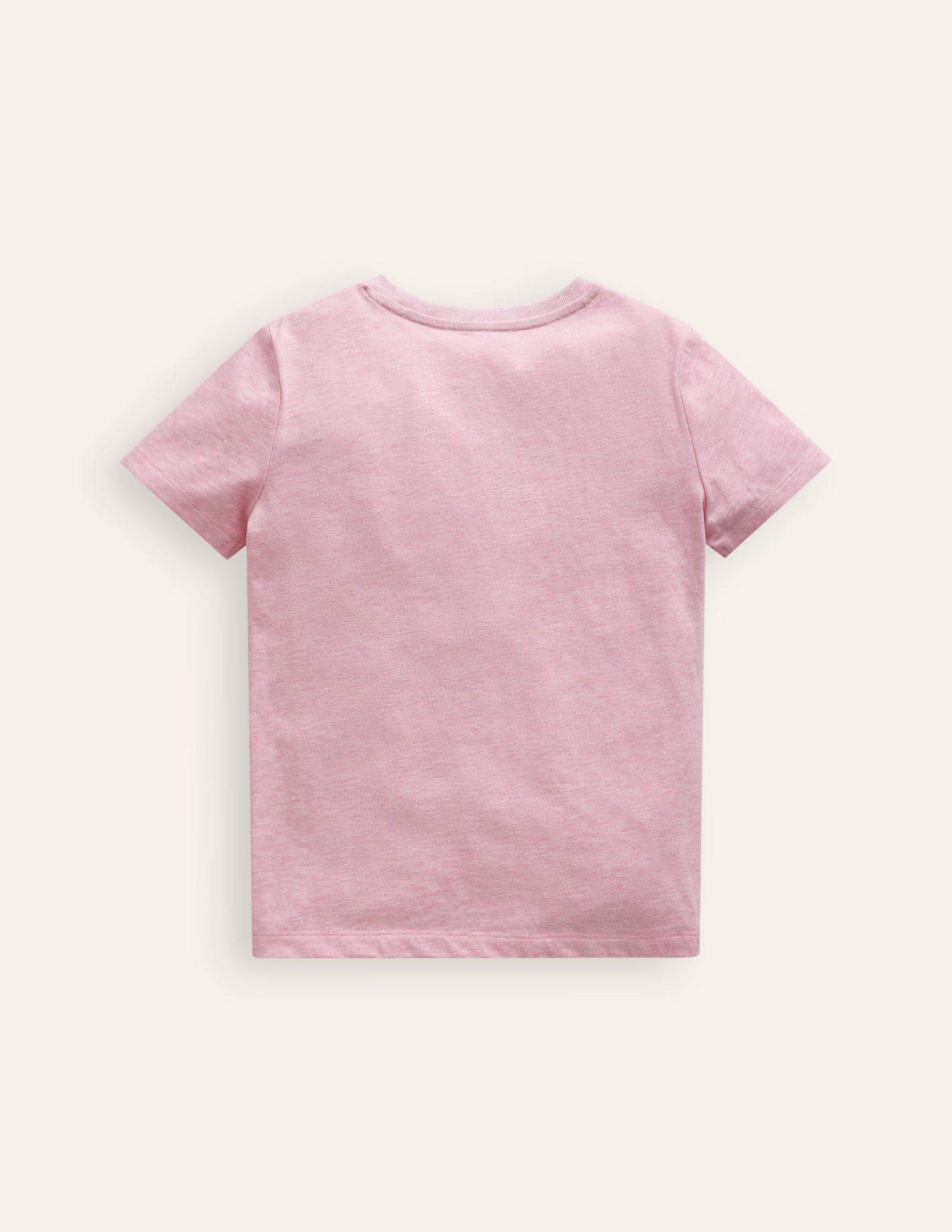 Appliqué Motif T-shirt-Pink Marl