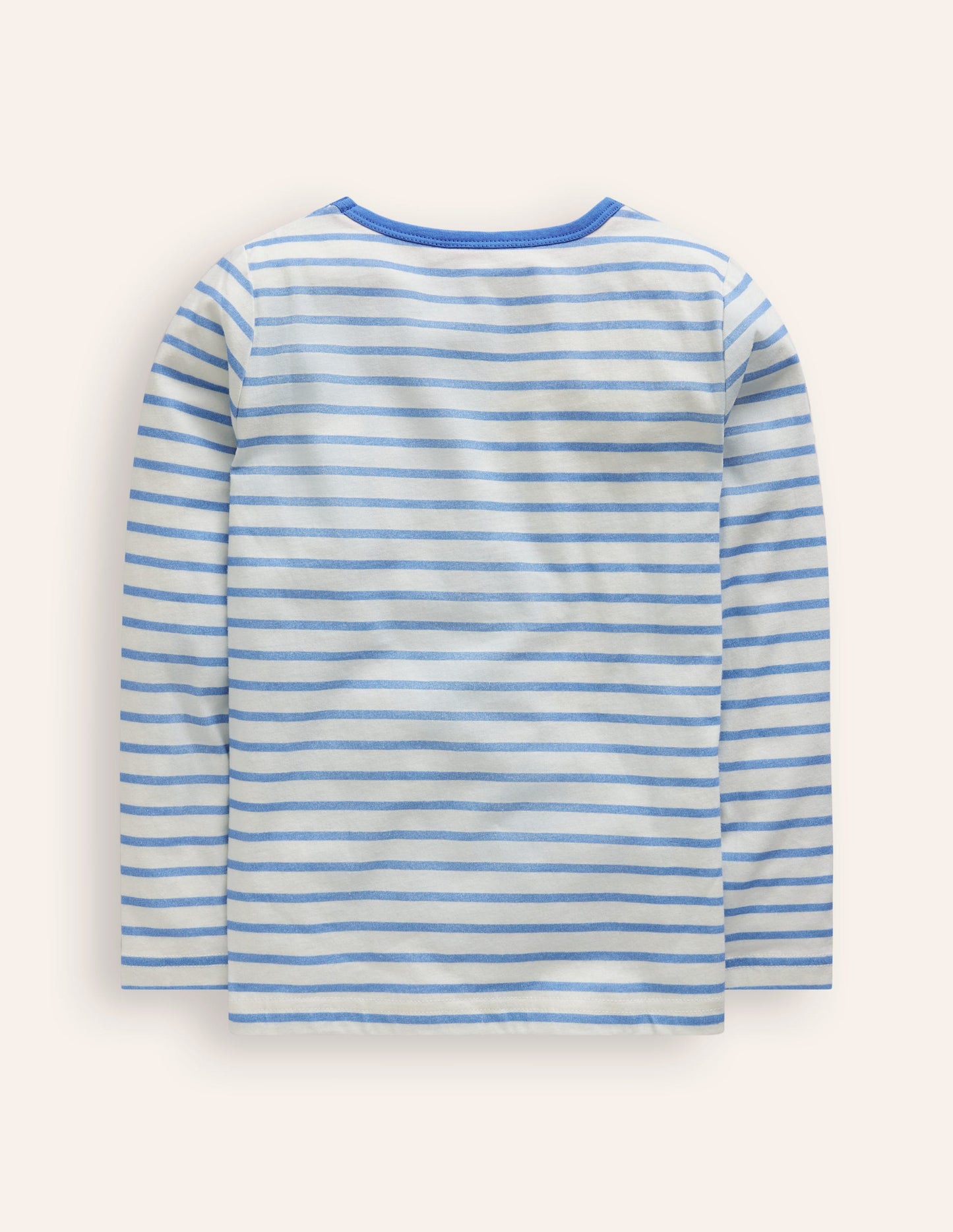 Appliqué Pocket T-Shirt-Arctic Blue/ Ivory Strawberry