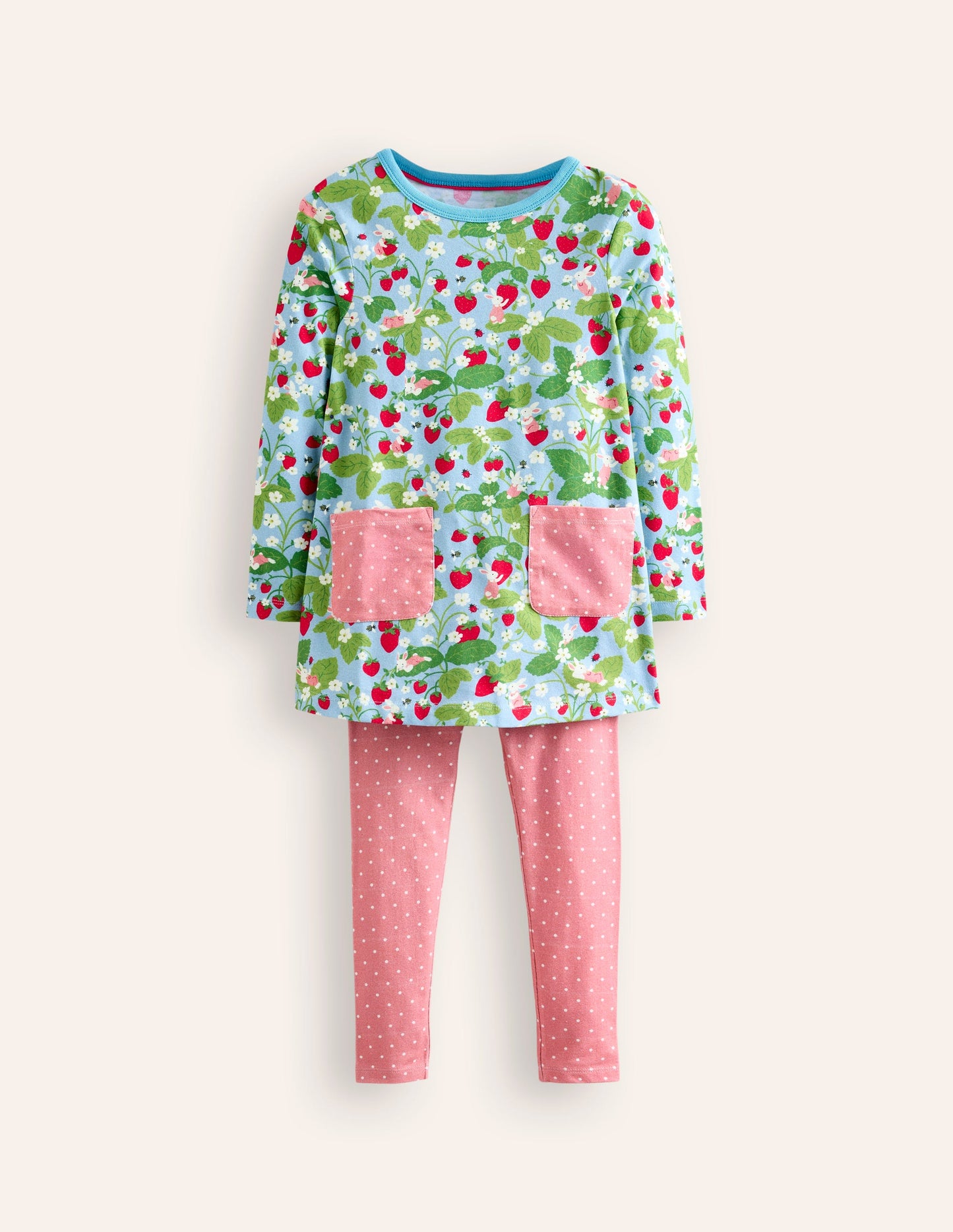 Print Tunic and Leggings Set-Strawberry Field