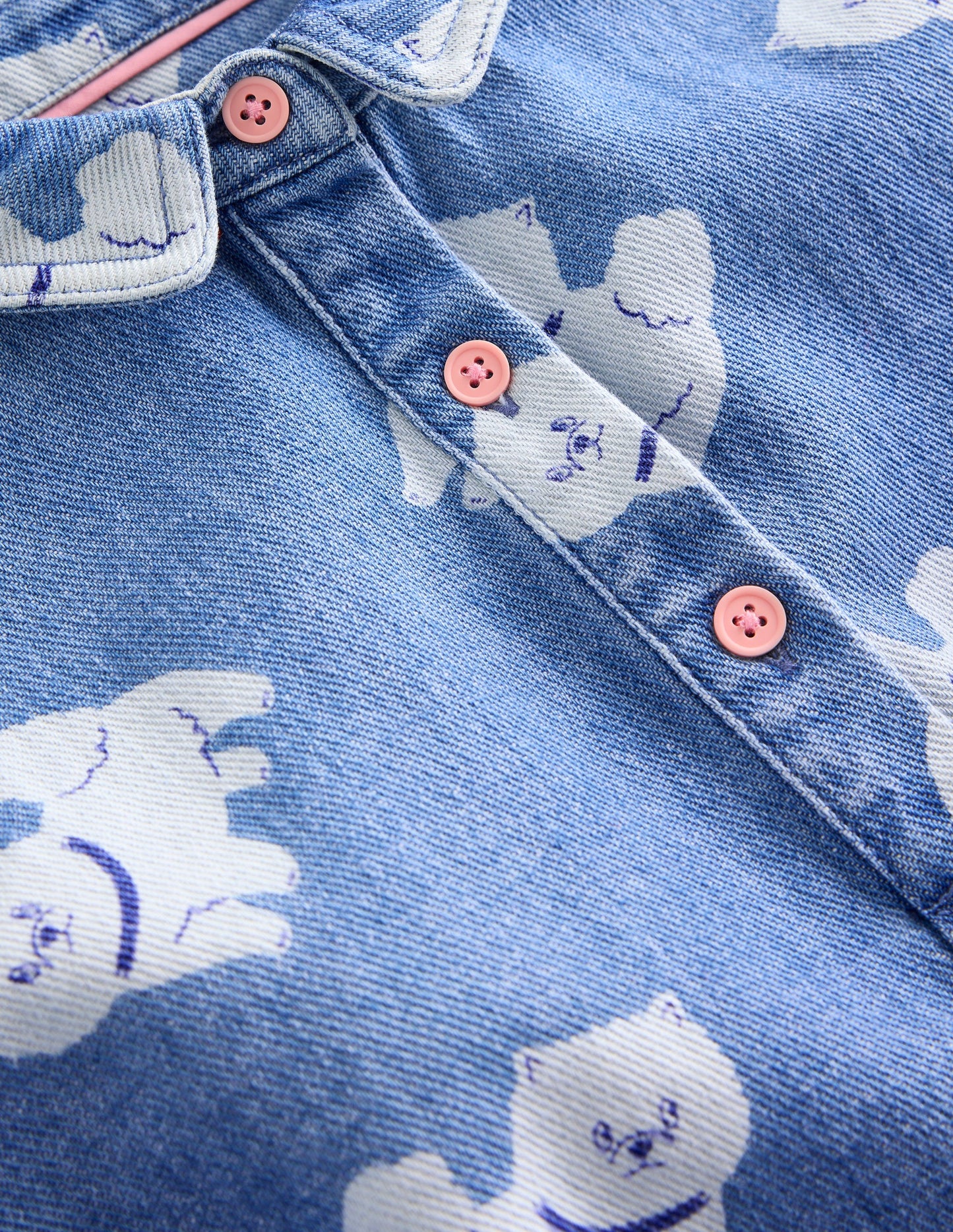 Utility Shirt Dress-Denim Dogs