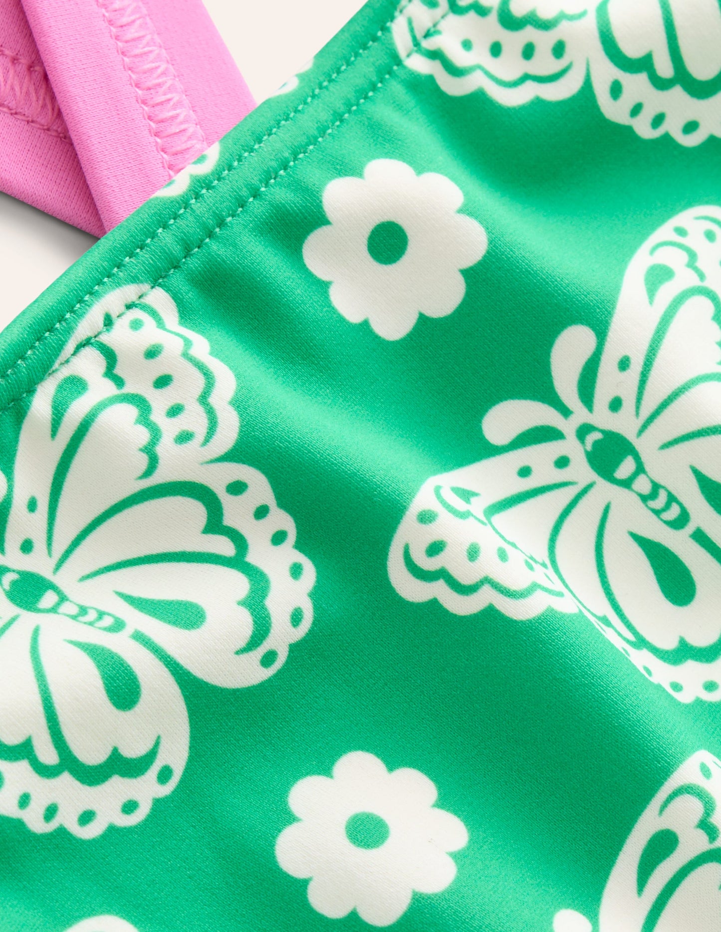 Cross Back Tankini Top-Pea Green Butterfly Stamp