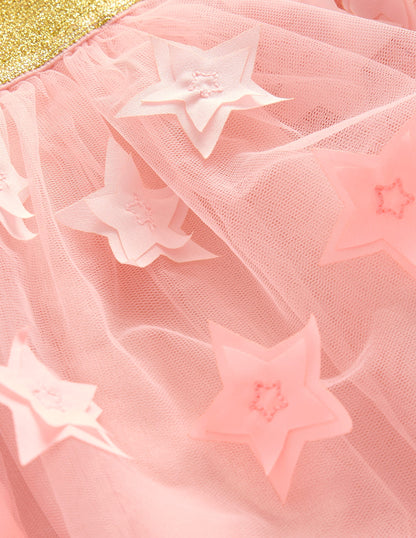 Tulle Mini Skirt-Pink Stars