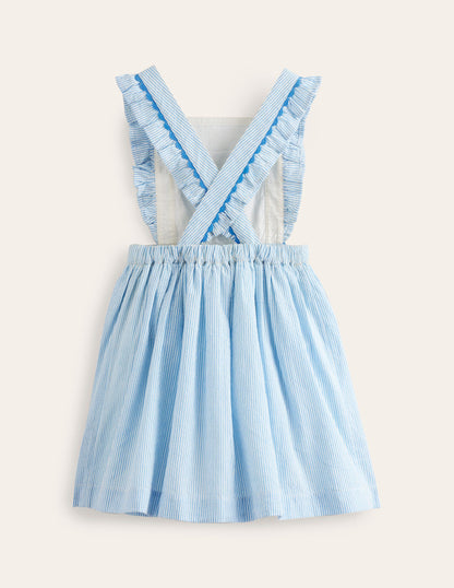 Charming Pinafore Dress-Surf Blue/ Ivory Shells