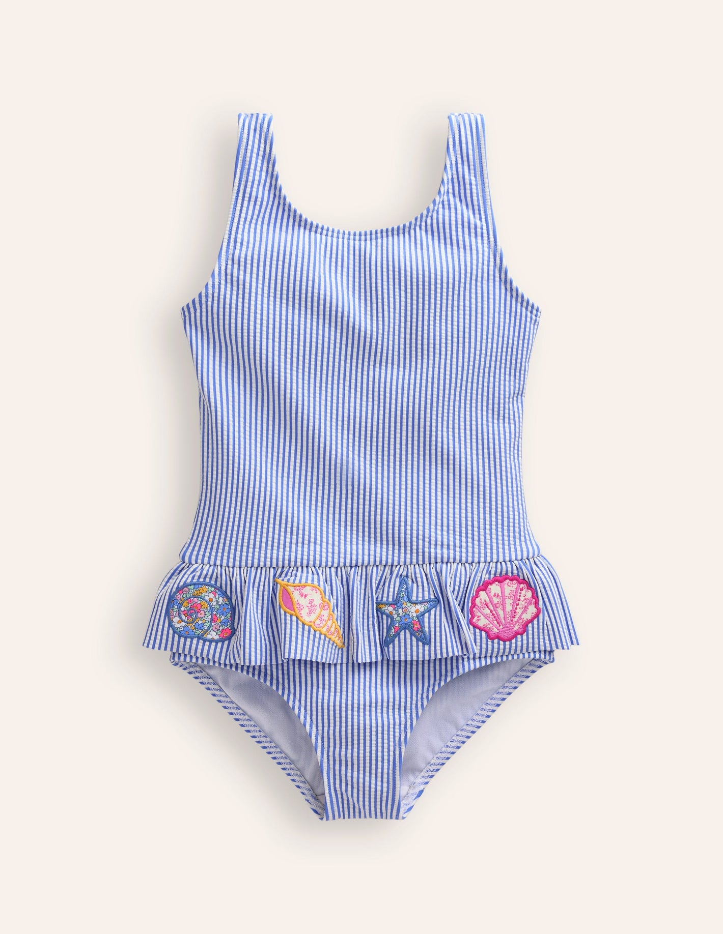 Peplum Swimsuit-Vintage Blue