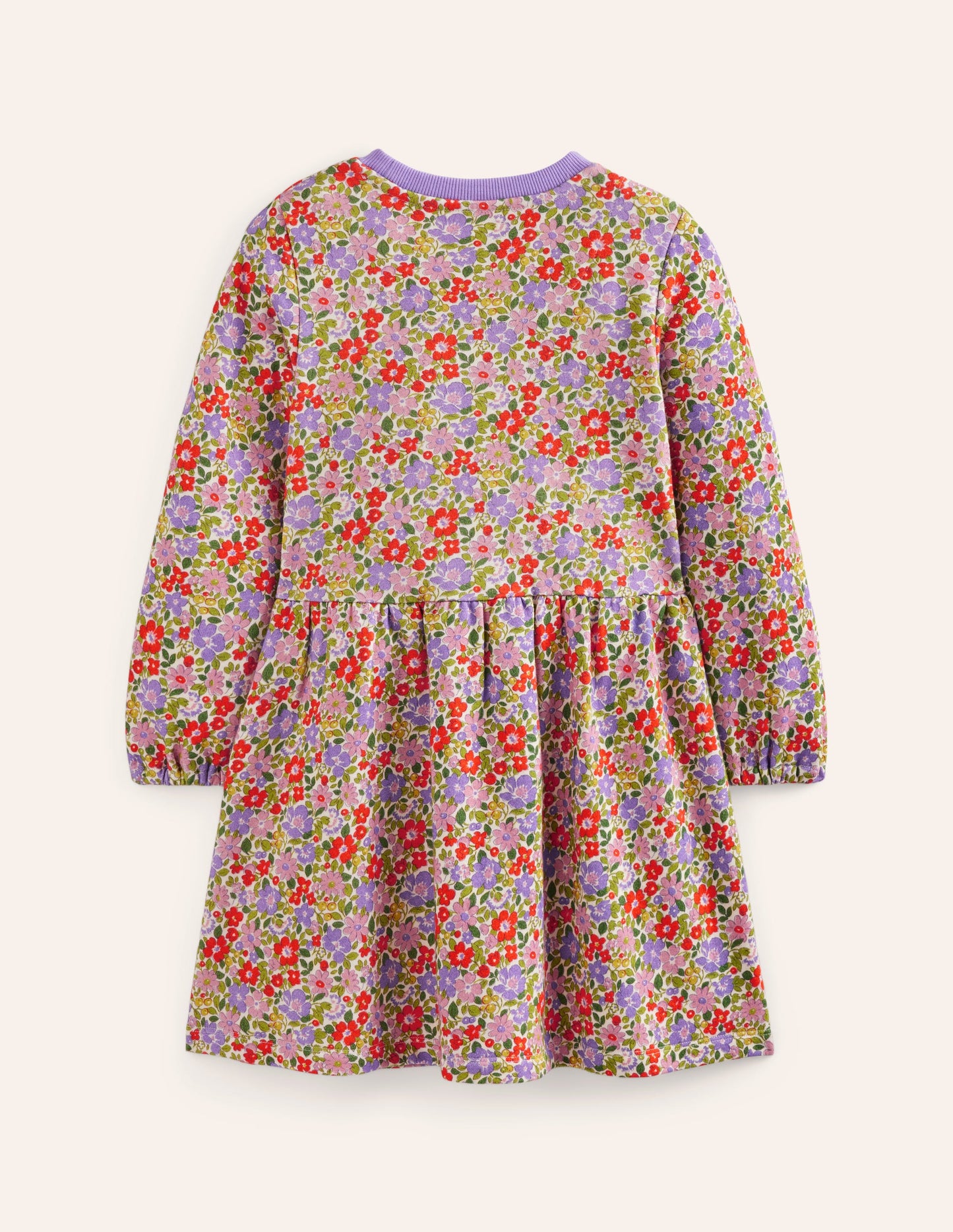 Loopback Sweatshirt Dress-Aster Purple Flowerbed