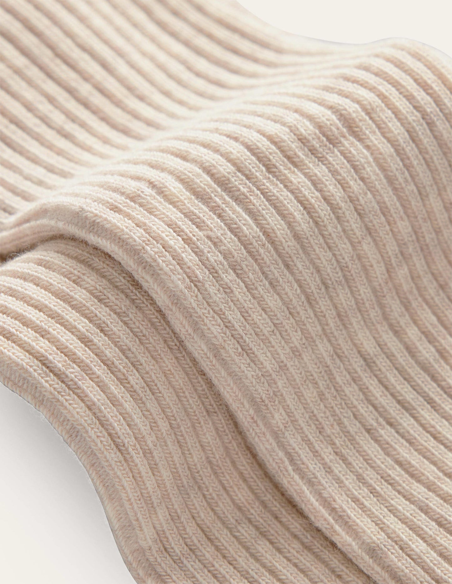 Ribbed Footless Tights-Oatmeal Marl