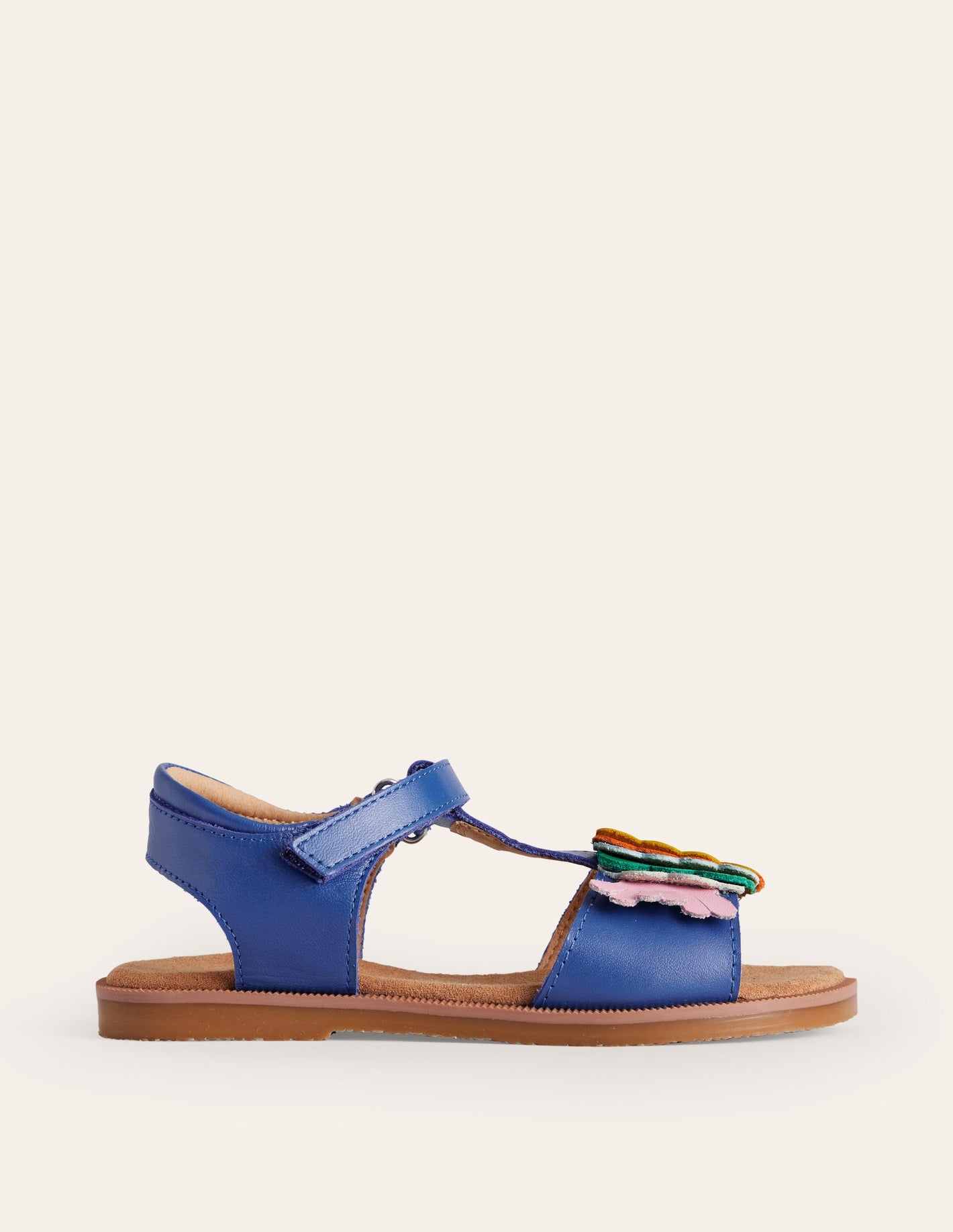 Fun Leather Sandals-Blue Multi Fish