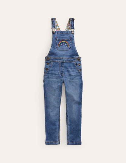 Fun Dungaree-Light Vintage Denim Rainbow