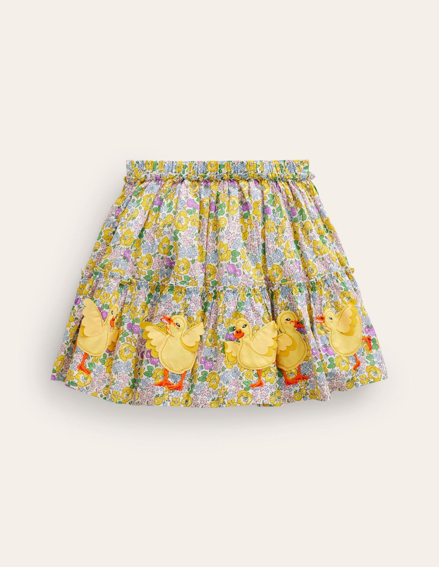 Appliqué Skirt-Yellow Spring Bloom Chicks