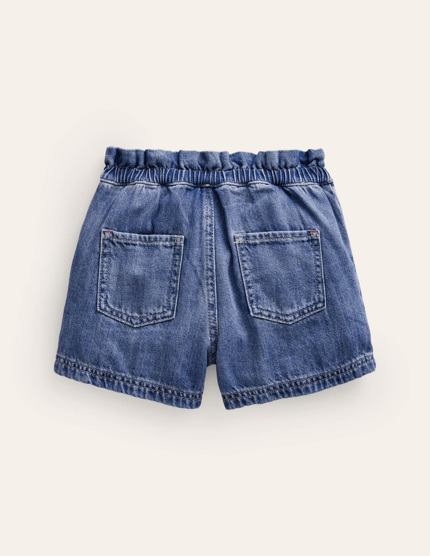 Pull-on Shorts-Plain Denim