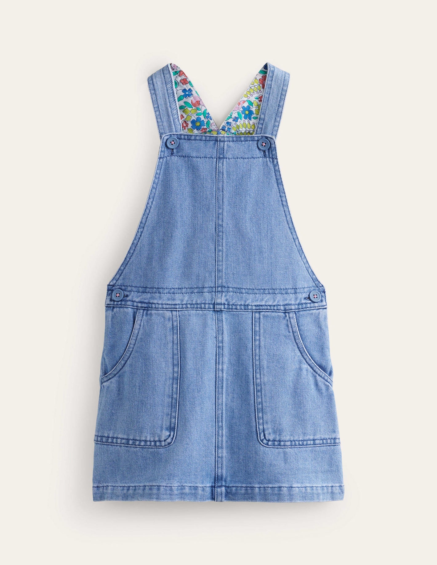 Dungaree Dress-Mid Vintage Denim