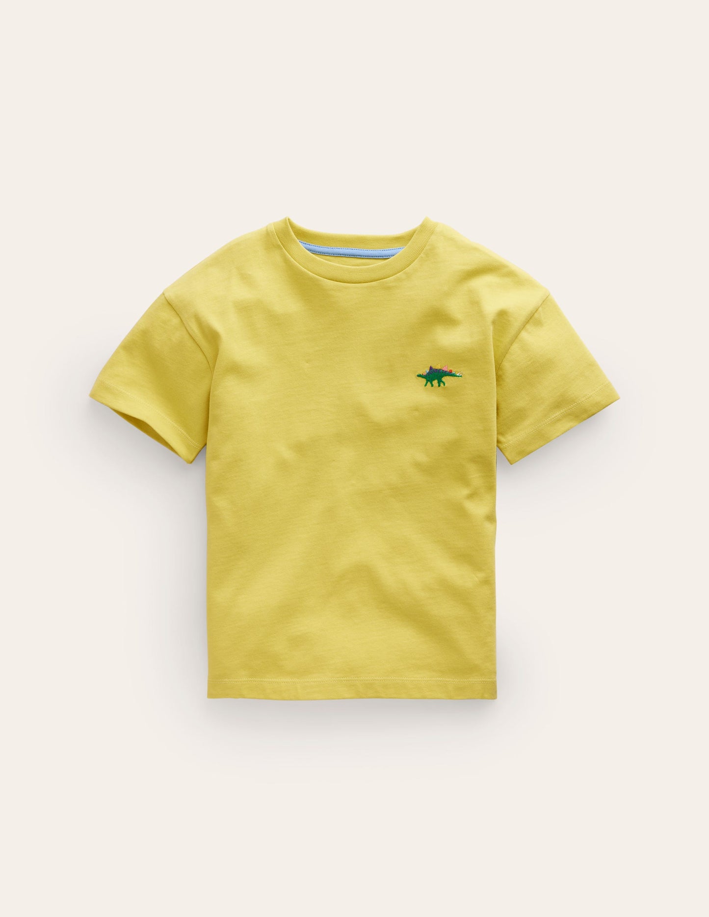 Embroidered Logo T-Shirt-Zest Yellow Dinosaur