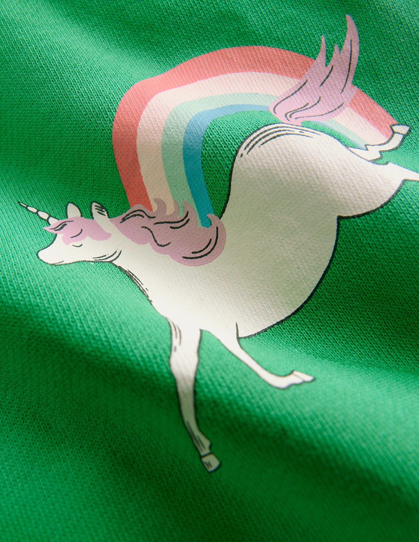 Relaxed Longline Sweatshirt-Green Unicorn