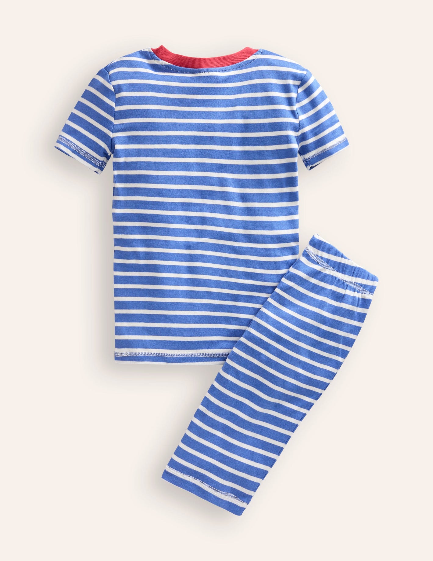 Snug Striped Short Pyjamas-Wisteria Blue/Ivory