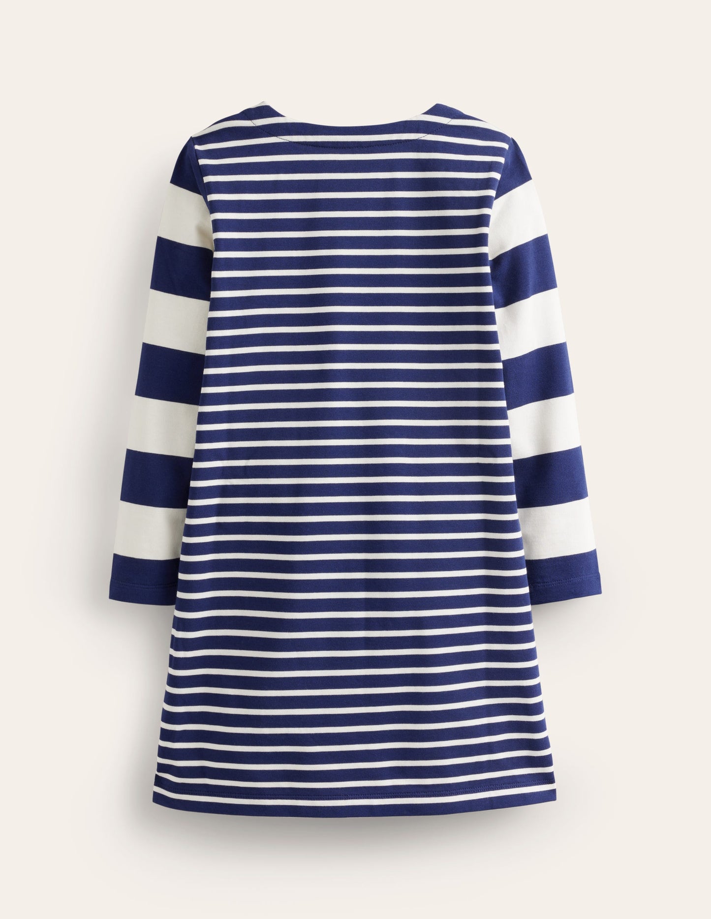 Fun Breton Dress-Sapphire Blue/ Ivory