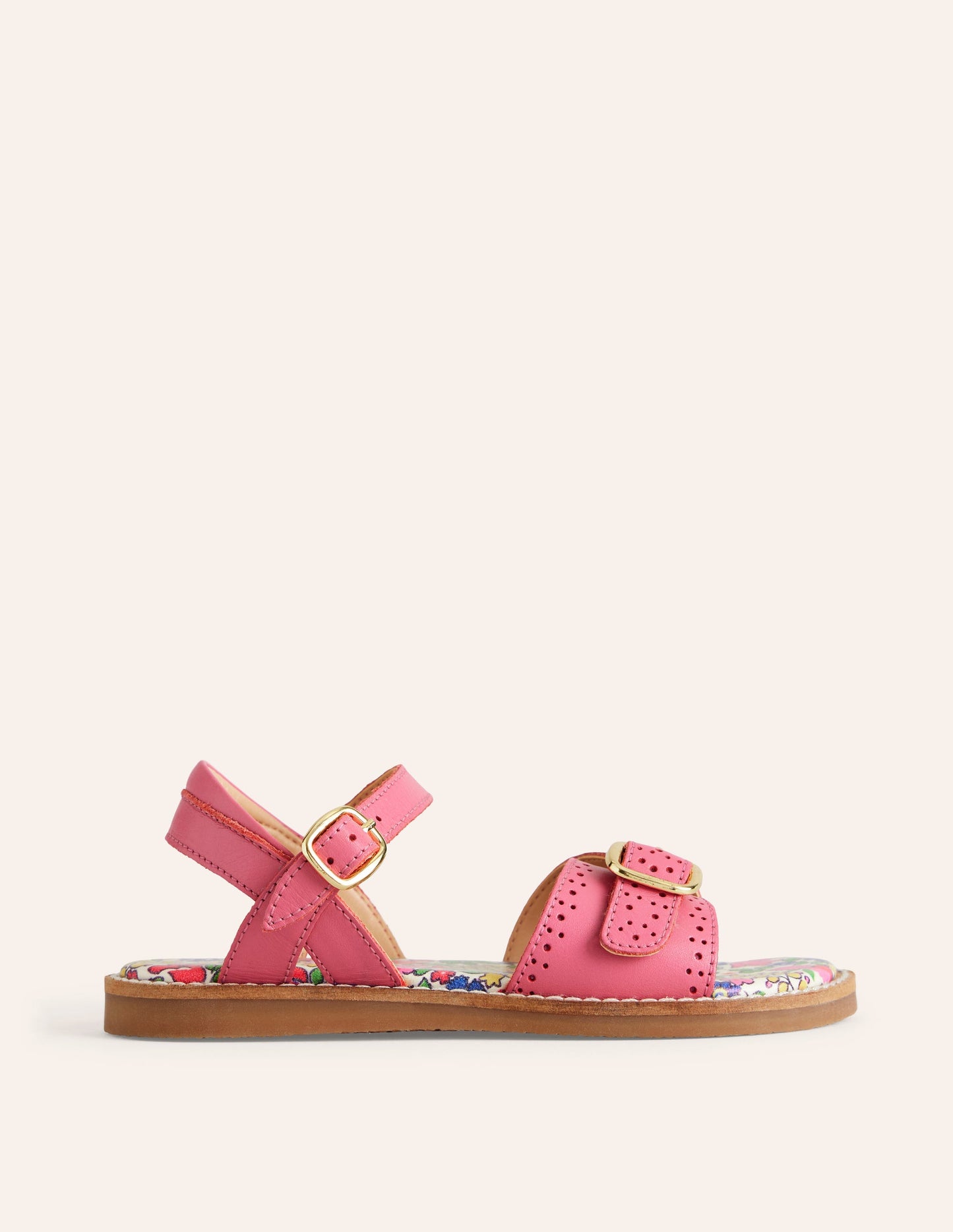 Leather Buckle Sandals-Pink