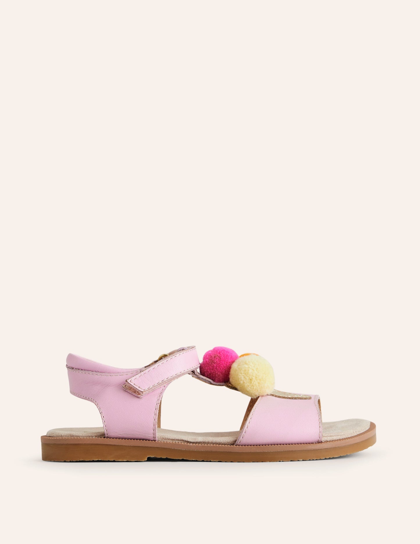 Fun Leather Sandals-Pink Ice Cream