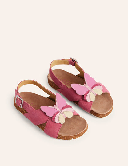 Novelty Cross Over Sandals-Pink Butterfly