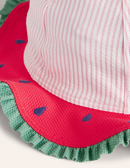 Novelty Wide Brim Hat-Watermelon Pink