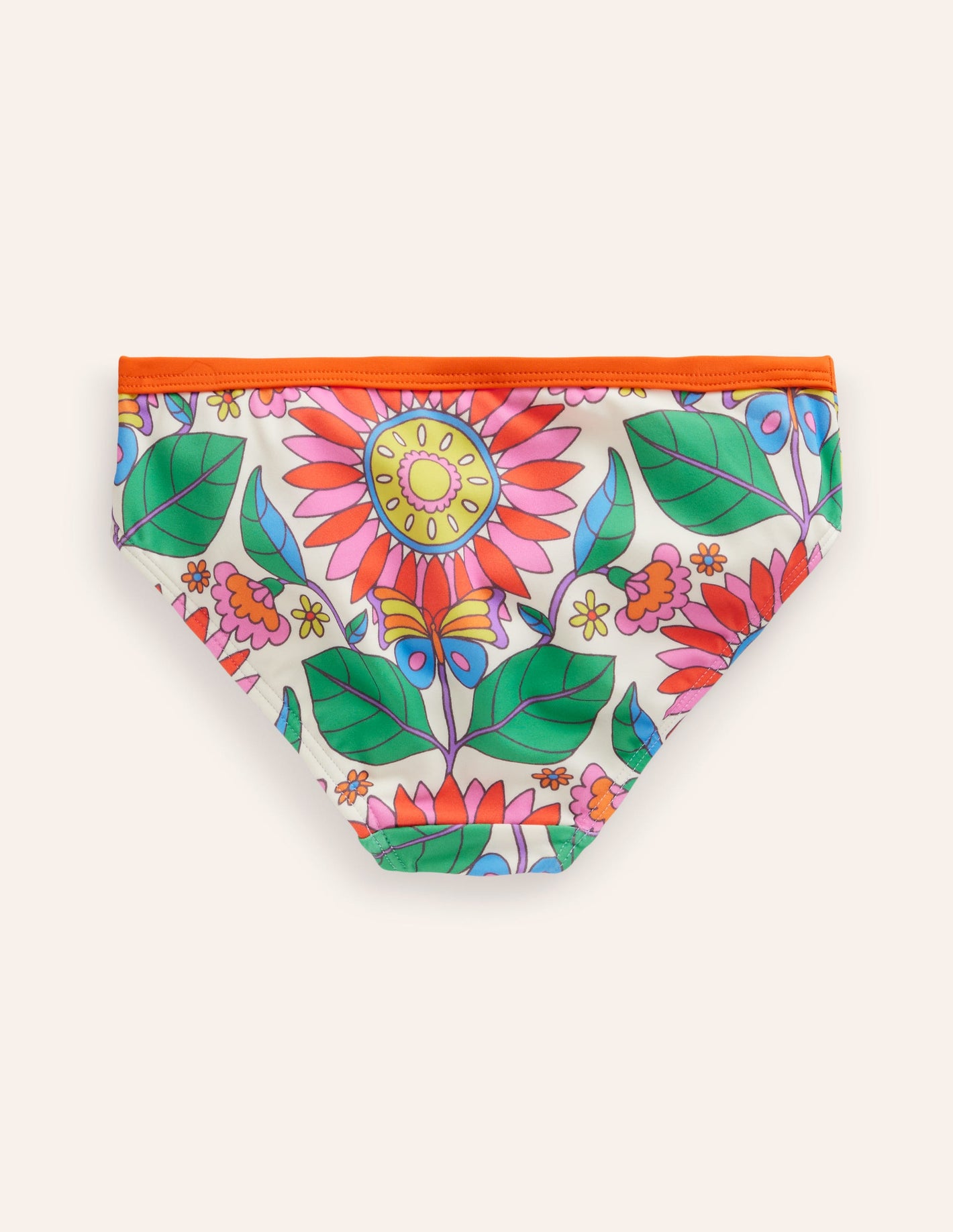 Patterned Bikini Bottoms-Multi Daisy Vine