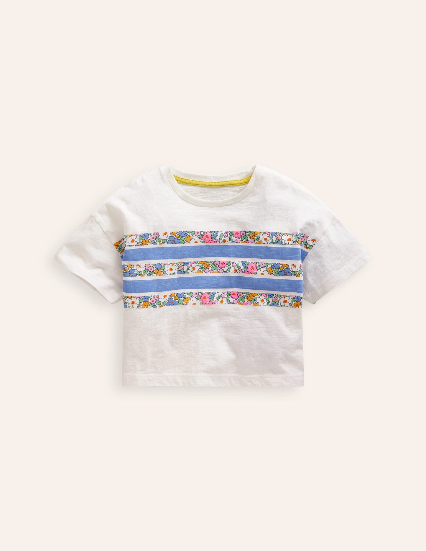 Relaxed T-shirt-Floral Placement Stripe