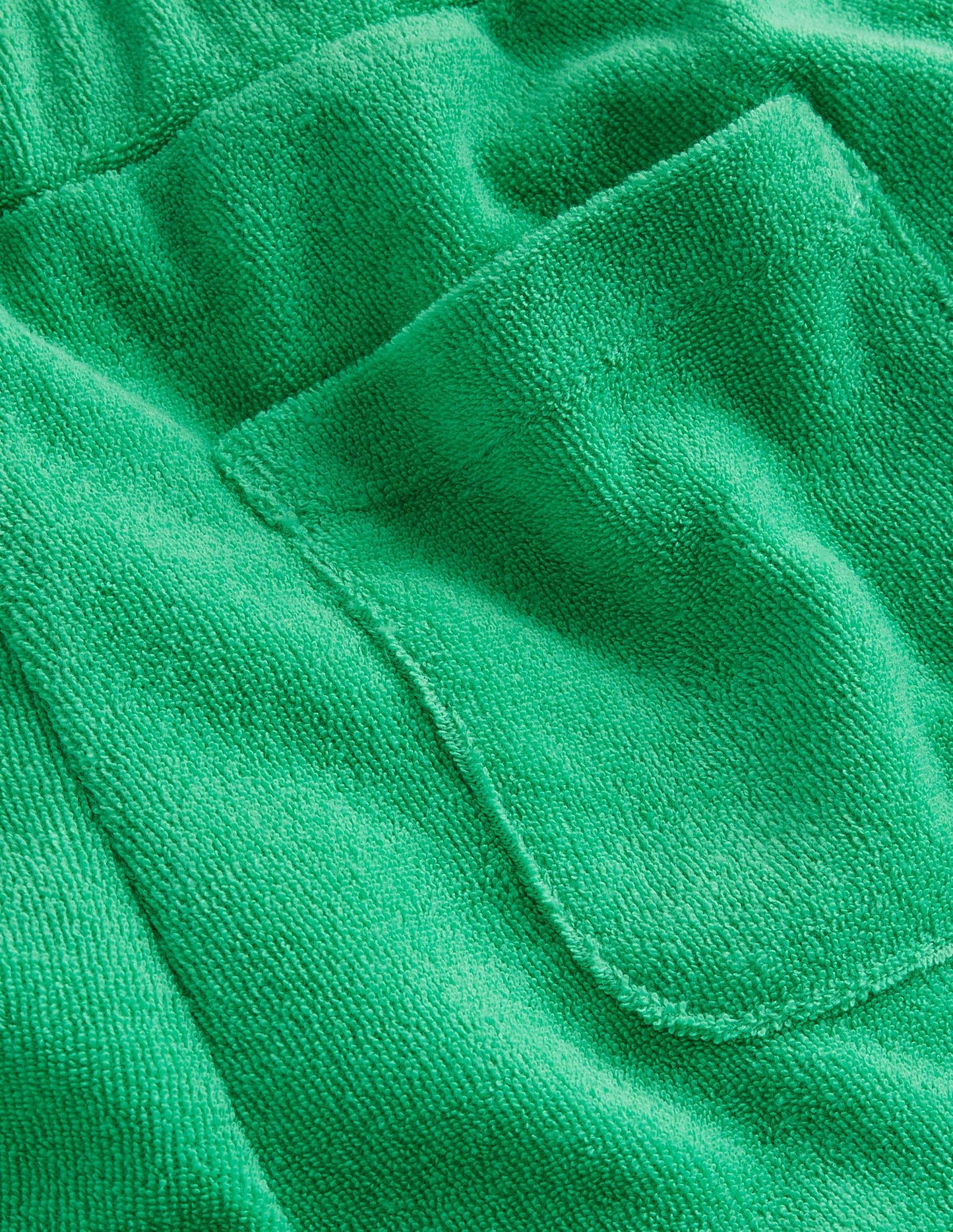 Frill Hem Towelling Shorts-Pea Green