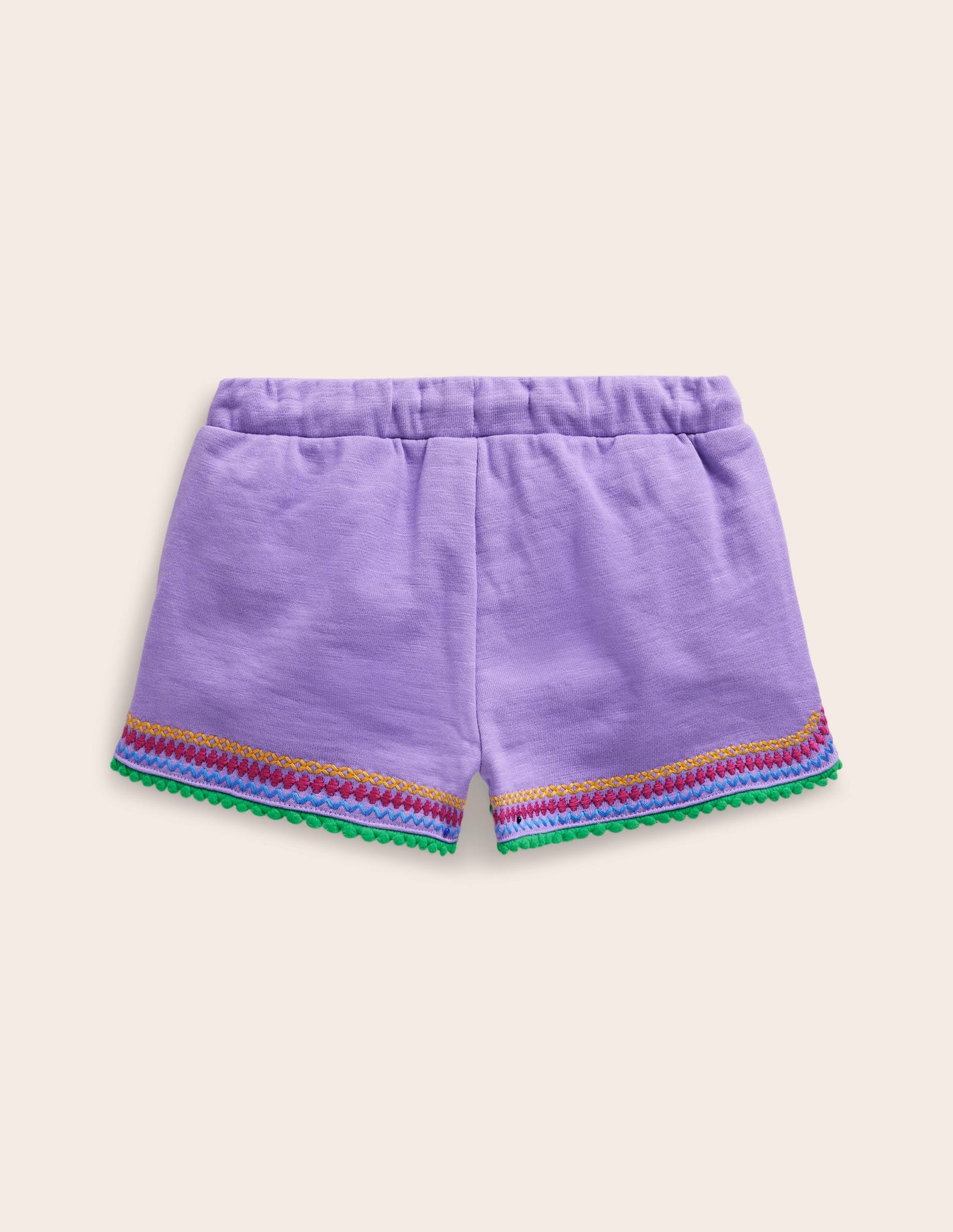 Pom Trim Jersey Shorts-Crocus Purple