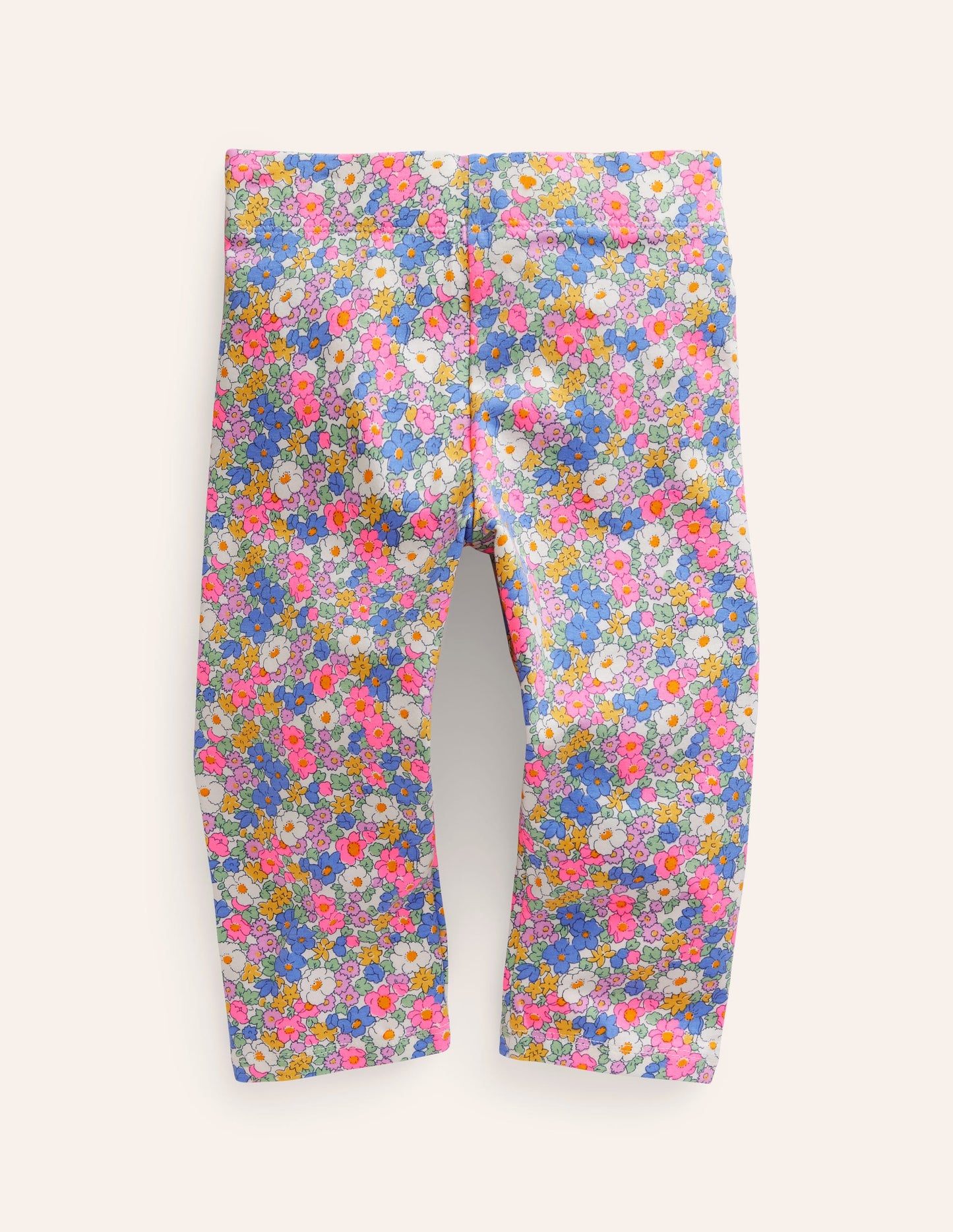 Fun Cropped Leggings-Festival Pink Nautical Floral